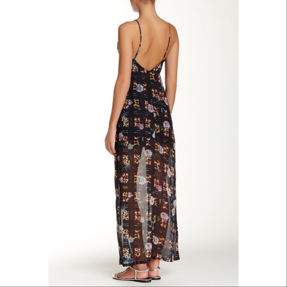 NWT Floral & Leopard Print Maxi Dress - Picture 2 of 4